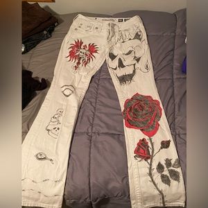 Custom Low Waisted White Jeans